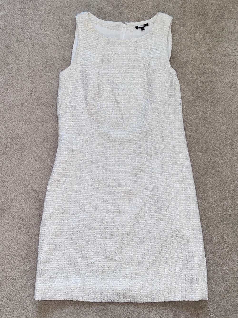 Theory Cream Textured Midi Dress